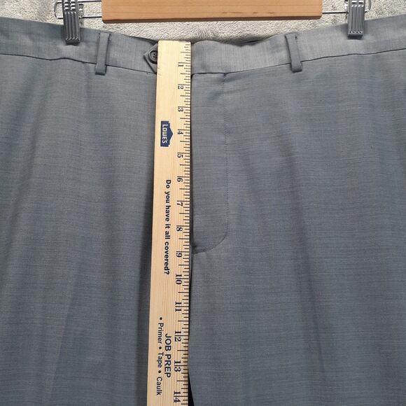 Berragamo Elegant Mens Sz 40/28 Gray 100% Wool Flat Front Dress Pants Slacks - Picture 4 of 9